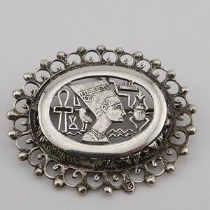 Vintage Egyptian Nefertiti Revival Brooch Pedant